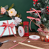 25 Yards Christmas Striped Polyester Grosgrain Ribbon OCOR-WH0090-96-5