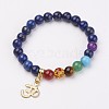 Lapis Lazuli Beaded Stretch Bracelets BJEW-P065-A-09-1