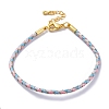 Polyester Cord Braided Bracelet Makings MAK-Z003-01G-02-1