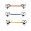 304 Stainless Steel Clear Cubic Zirconia Heart Nipple Rings WGD549D-02-1