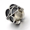 Retro 304 Stainless Steel Big Hole Column Carved Drop Beads STAS-E086-21AS-2