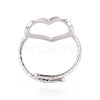 Non-Tarnish 304 Stainless Steel Heart Cuff Ring LS-RJEW-N038-123P-3