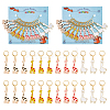 12Pcs 3 Style Alloy Enamel Giraffe & Alpaca Charm Locking Stitch Markers HJEW-PH01671-1