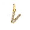 Brass Cubic Zirconia Pendants with Jump Rings FIND-PW0024-09V-1