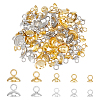 100Pcs 10 Styles 201 & 304 Stainless Steel Bead Cap Pendant Bails STAS-FI0001-02-1