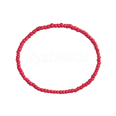 Round Glass Seed Beads Stretch Bracelets for Women UX1023-5-1