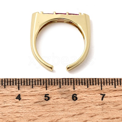 Brass Micro Pave Cubic Zirconia Cuff Open Rings for Women RJEW-L343-02G-05-1