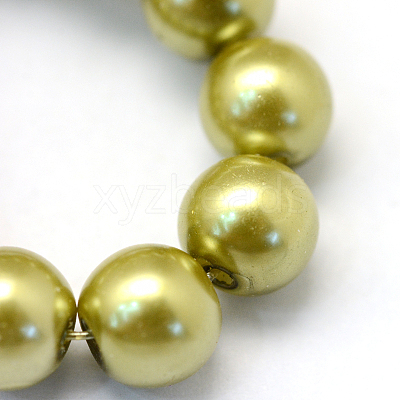 Baking Paint Pearlized Glass Pearl Round Bead Strands X-HY-Q003-4mm-43-1
