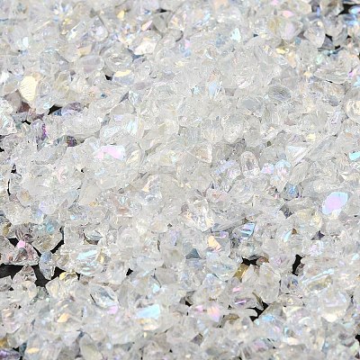 Transparent Electroplate Crushed Glass Craft GLAA-F123-02-1