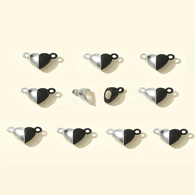10 Sets Alloy Heart Magnetic Clasps FIND-FS0003-25-1