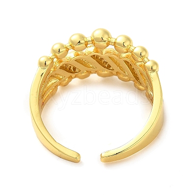Brass Micro Pave Cubic Zirconia Cuff Rings RJEW-P102-11G-1