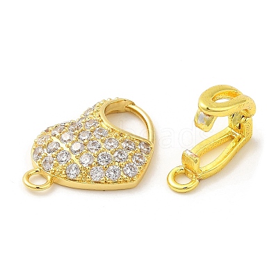 Rack Plating Brass Micro Pave Clear Cubic Zirconia Enhancer Shortener Bails KK-H447-10G-1