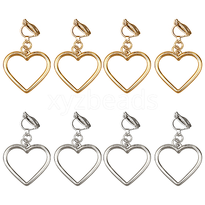 4 Pairs 2 Colors Iron Alloy Clip-on Earrings EJEW-HY0001-38-1