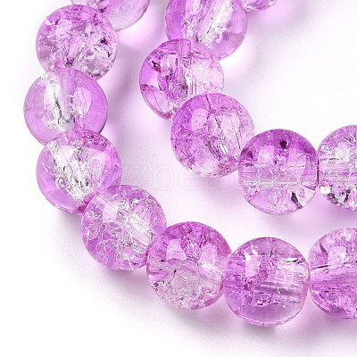 Baking Paint Crackle Glass Bead Strands CCG-S001-8mm-14-1