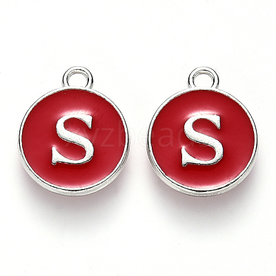 Platinum Plated Alloy Enamel Charms LS-X-ENAM-S118-03S-P-1