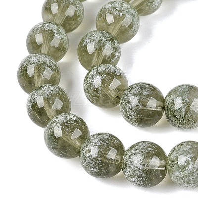 Transparent Half Spray Painted Glass Beads Strands GLAA-Q110-02A-05-1