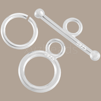 925 Sterling Silver Toggle Clasps STER-BBC0008-56-1