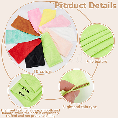 10 Colors Polyester Velvet Cloths Fabric FIND-WH0152-615-1