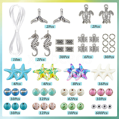 DIY Ocean Theme Double Layer Bracelets Making Kits DIY-SC0029-52-1