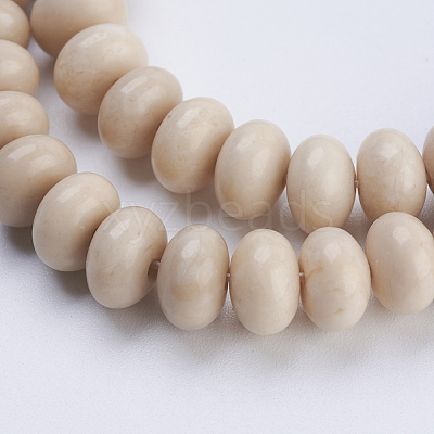Natural Petrified Wood Beads Strands G-P354-07-8x5mm-1