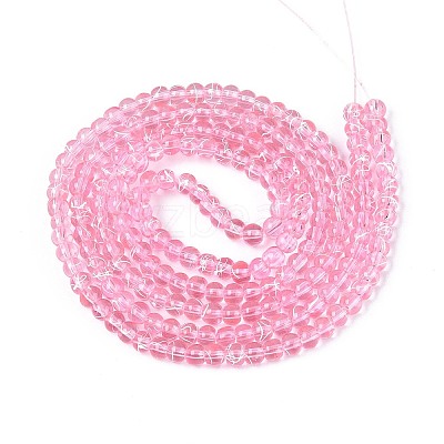 Drawbench Transparent Glass Beads Strands GLAD-Q012-4mm-02-1