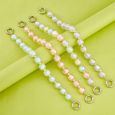4Pcs 4 Colors Candy AB Colored Round Plastic Beaded Bag Handle DIY-WR0001-77-1