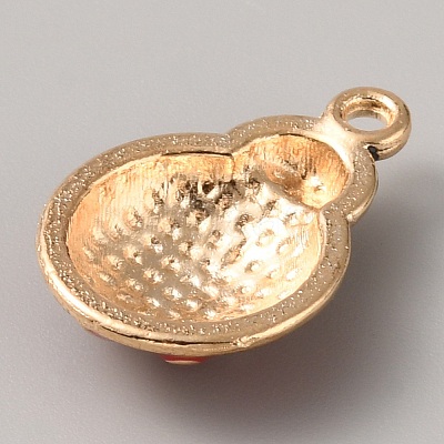 Alloy Enamel Pendant Rhinestone Setting ENAM-WH0050-08G-01-1