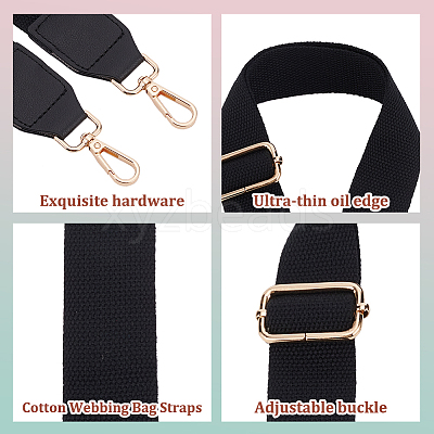 Cotton Adjustable Webbing Bag Straps PURS-WH0005-72LG-02-1