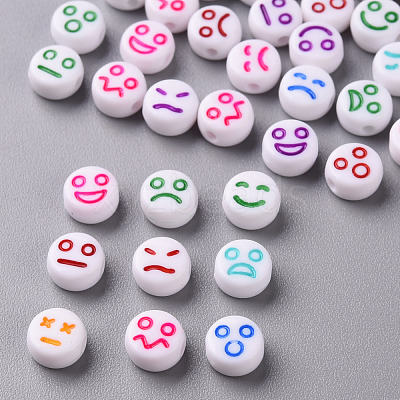 White Opaque Acrylic Beads MACR-N008-42-A-1