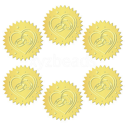 12 Sheets Self Adhesive Gold Foil Embossed Stickers DIY-WH0451-021-1