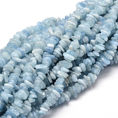 Natural Aquamarine Chip Beads Strands G-E271-96-1