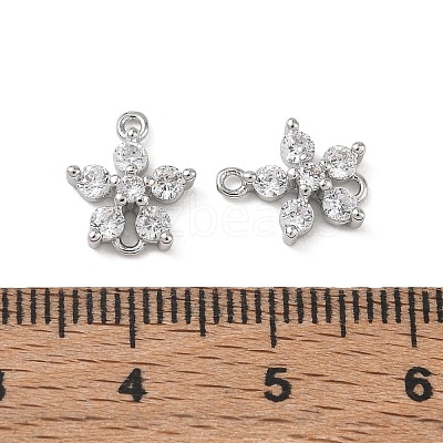 SHEGRACE Brass Pave Clear Cubic Zirconia Connector Charms XGRQ7H576-954P-1