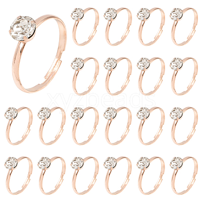 40Pcs Adjustable Alloy Rhinestone Finger Rings for Women RJEW-SP0001-02RG-1