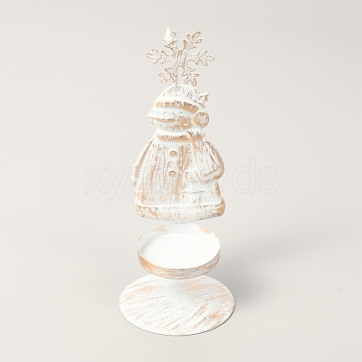 Iron Candle Holder for Christmas AJEW-B008-02-1