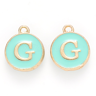 Golden Plated Alloy Enamel Charms ENAM-S118-05G-1