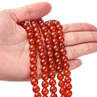 Natural Carnelian Beads Strands X-G-C076-8mm-2A-1