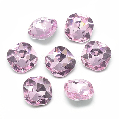 Pointed Back Glass Rhinestone Cabochons RGLA-T032-12x12mm-03-1