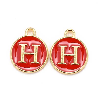 Golden Plated Alloy Enamel Charms ENAM-S118-03H-1