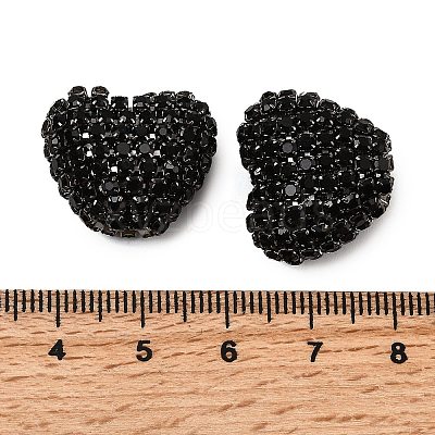 Sparkling Acrylic Heart Beads with Rhinestone Embellishment OACR-NH0001-02A-08-1