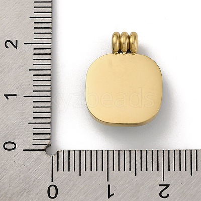 Real 14K Gold Plated 304 Stainless Steel Pendants STAS-R005-01G-01-1