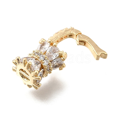 Brass Micro Pave Cubic Zirconia Donut Bails KK-U061-17G-1