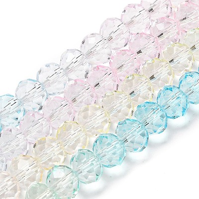 Transparent Painted Glass Beads Strands X1-DGLA-A034-T6mm-A21-1