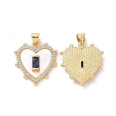 Brass Micro Pave Cubic Zirconia Pendants ZIRC-F134-22G-01-1