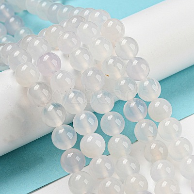 Natural White Agate Beads AGAT-8D-16-1