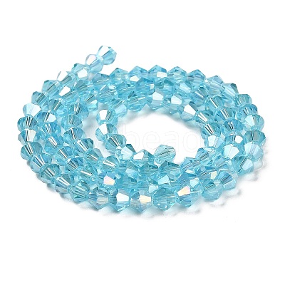 Transparent Electroplate Glass Beads Strands GLAA-F029-4mm-A20-1
