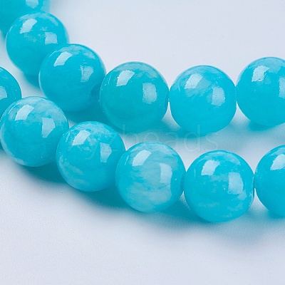 Natural Yellow Jade Beads Strands X-G-G598-8mm-YXS-28-1