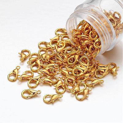 Zinc Alloy Jewelry Findings Golden Lobster Claw Clasps X-E102-G-1