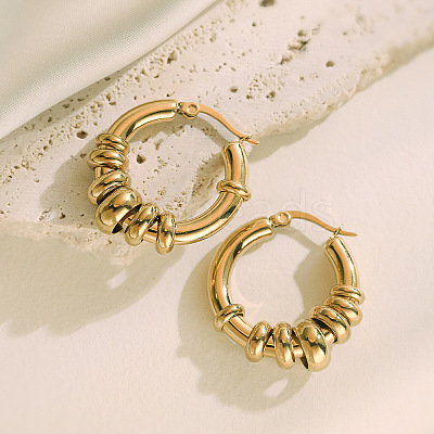 304 Stainless Steel Ring Hoop Earrings WGF6457-02-1
