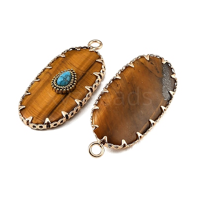 Natural Tiger Eye & Synthetic Turquoise Carved Pendants GG-CBA5963-02D-1