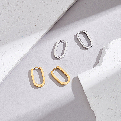 6 Pairs 2 Colors 304 Stainless Steel Huggie Hoop Earrings STAS-UN0025-25-1